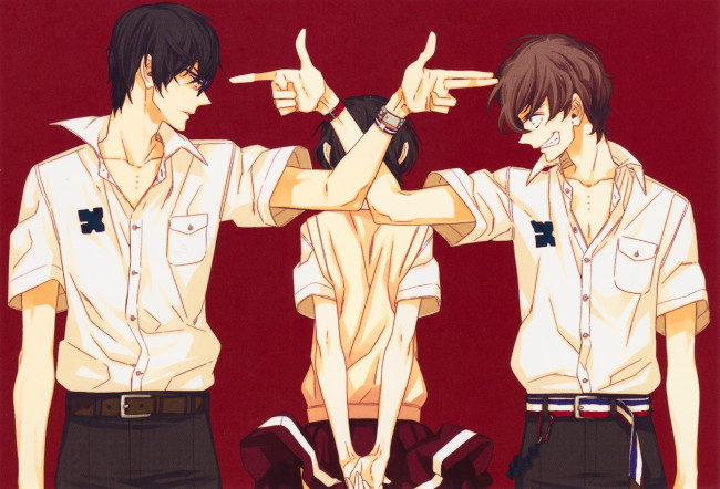 Обои картинки фото аниме, zankyou no terror, парни, девушка