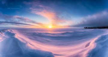 Картинка природа восходы закаты снег закат