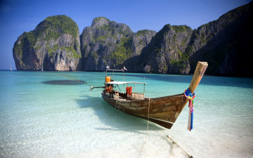 Картинка корабли лодки +шлюпки джонка лодка пляж вода beach thailand