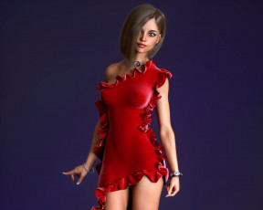 Картинка 3д+графика люди+ people девушка взгляд фон