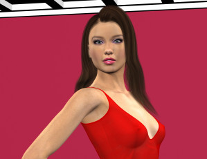 Картинка 3д+графика люди+ people взгляд девушка фон