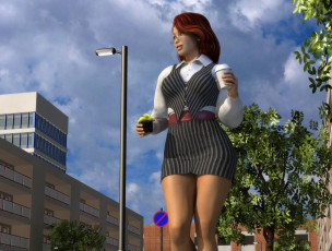 Картинка 3д+графика люди+ people девушка фон взгляд