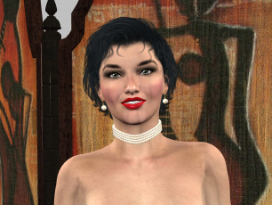 Картинка 3д+графика портрет+ portraits девушка фон взгляд