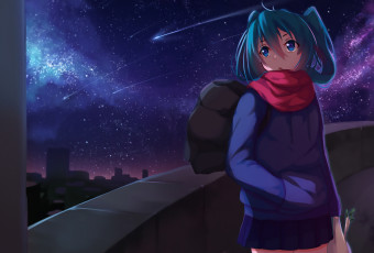 Картинка аниме vocaloid фон взгляд девушка