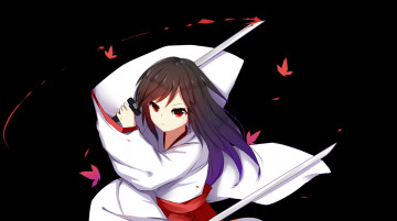 Картинка аниме оружие +техника +технологии фон взгляд девушка