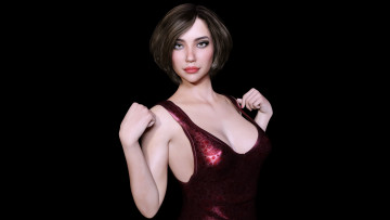 Картинка 3д+графика люди+ people девушка фон взгляд