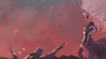 Картинка аниме fate stay+night девушка воин