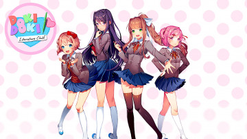 Картинка doki+doki+literature+club аниме девушки фон взгляд