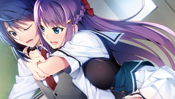 обоя grisaia,  phantom trigger, аниме, grisaia no kajitsu, девушка, взгляд, фон