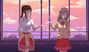 Картинка аниме unknown +другое+ взгляд девушки фон