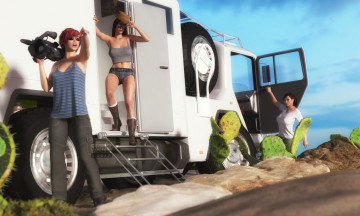 Картинка 3д+графика люди+ people фон взгляд девушки