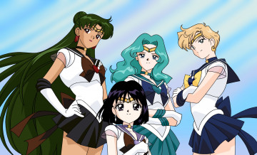 Картинка аниме sailor+moon neptune saturn uranus pluto войны девушки