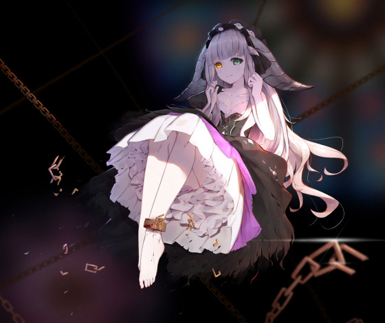 Обои картинки фото аниме, животные,  существа, девушка