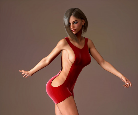 Обои картинки фото 3д графика, люди , people, взгляд, девушка, фон