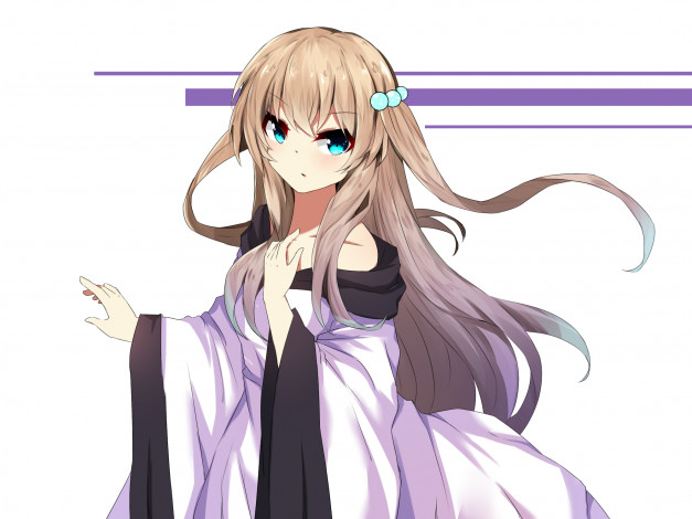 Обои картинки фото аниме, unknown,  другое , взгляд, девушка, фон