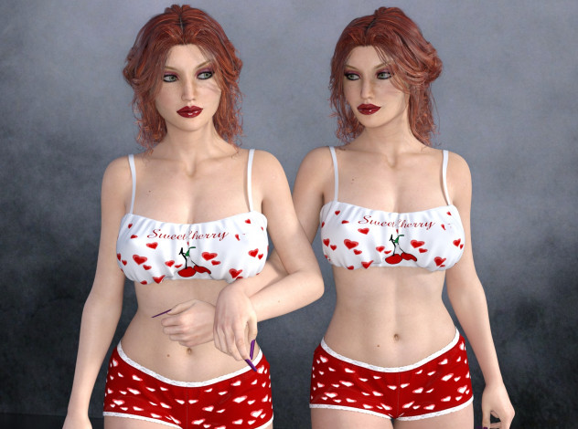 Обои картинки фото 3д графика, люди , people, взгляд, девушки, фон