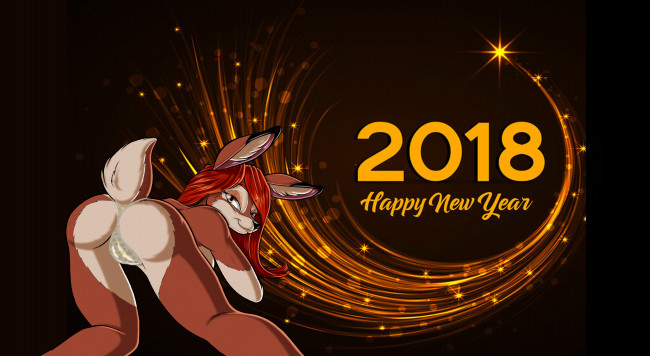 Обои картинки фото аниме, зима,  новый год,  рождество, существо, хвост, фон, праздник