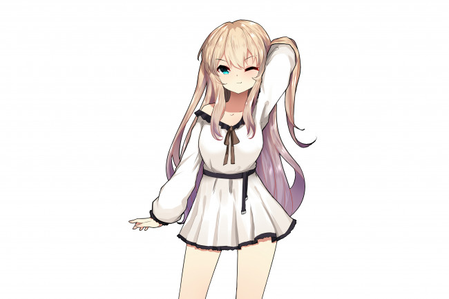 Обои картинки фото аниме, unknown,  другое , фон, взгляд, девушка