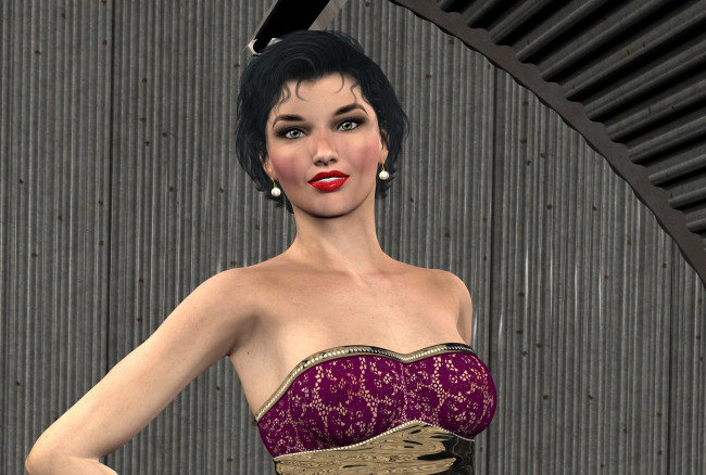 Обои картинки фото 3д графика, люди , people, фон, взгляд, девушка