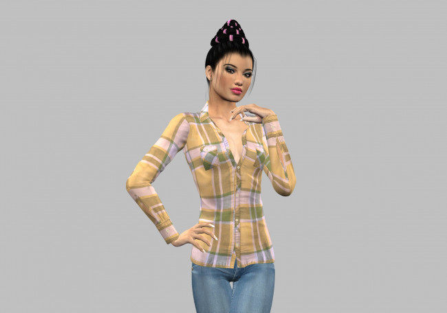 Обои картинки фото 3д графика, люди , people, фон, девушка, взгляд