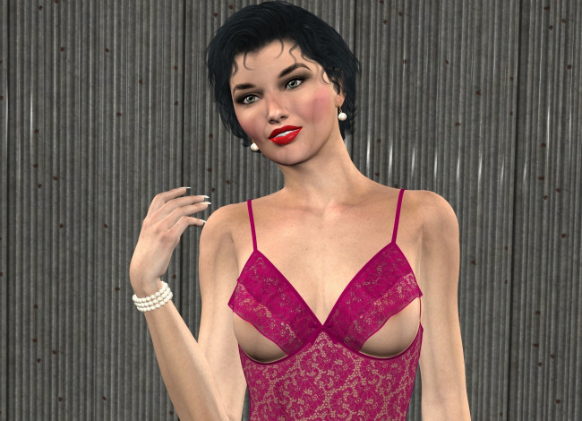 Обои картинки фото 3д графика, люди , people, взгляд, девушка, фон