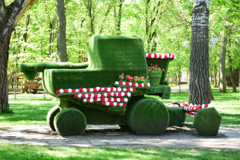 обоя разное, садовые и парковые скульптуры, танк