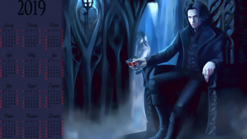 Картинка календари фэнтези мужчина трон бокал