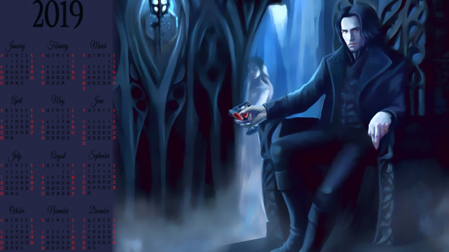 Обои картинки фото календари, фэнтези, мужчина, трон, бокал