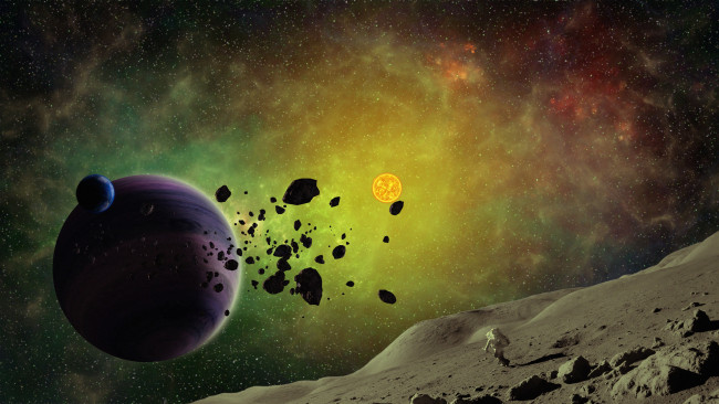 Обои картинки фото космос, арт, галактики, звезды, вселенная, планета