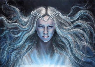 Картинка рисованное кино +мультфильмы девушка фон взгляд волосы