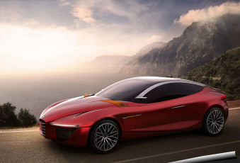 Картинка alfa+romeo+gloria автомобили alfa+romeo красный дорога горы