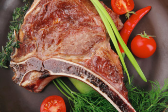 Картинка еда мясные+блюда стейк укроп перец помидор