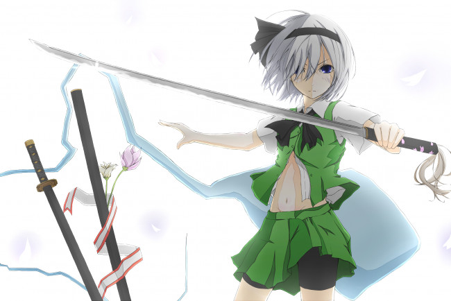 Обои картинки фото konpaku, youmu, аниме, touhou