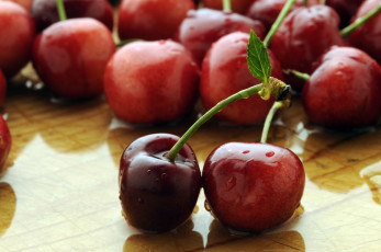 Картинка еда вишня черешня ягоды