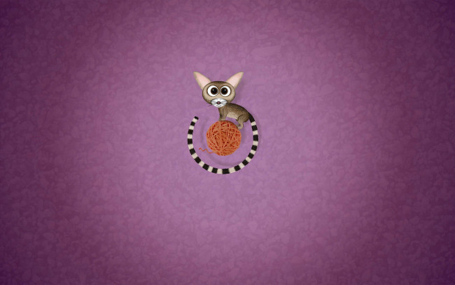 Обои картинки фото векторная, графика, клубок, кот