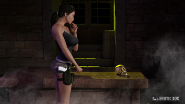 Картинка 3д+графика fantasy+ фантазия череп взгляд девушка