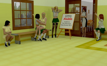 Картинка 3д+графика people+ люди зал девушки