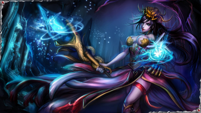 Обои картинки фото видео игры, ~~~другое~~~, посох, девушка