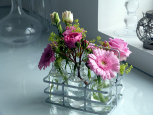 Картинка цветы разные+вместе розы герберы