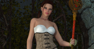 Картинка 3д+графика фантазия+ fantasy фон шест взгляд девушка