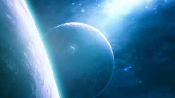 Картинка планеты космос арт звезды спутник