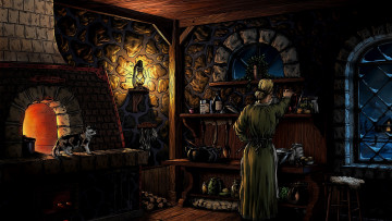 Картинка рисованное люди стена женщина дом