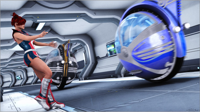 Обои картинки фото 3д графика, фантазия , fantasy, девушка, взгляд, фон, страх