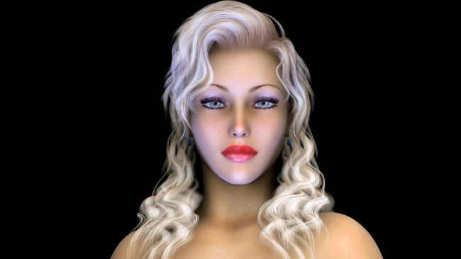 Обои картинки фото 3д графика, портрет , portraits, фон, блондинка, девушка, взгляд