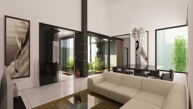 Обои картинки фото 3д графика, реализм , realism, комната, зеркала, диван, картина, окна