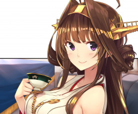 Картинка аниме kantai+collection фон взгляд девушка