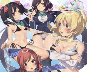 Картинка аниме love+live +school+idol+project shironboako love live ayase eli nishikino maki toujou nozomi yazawa nico