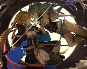 Картинка аниме pixiv+fantasia девушки