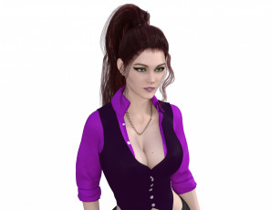 Картинка 3д+графика люди+ people девушка взгляд фон