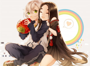 Картинка tuken+ranbu аниме unknown +другое девушки взгляд фон клубника